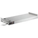 A silver rectangular ServIt double strip warmer with wires and buttons.