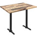 A Holland Bar Stool EnduroTop bar height table with a rustic wood top.