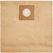 A white circular paper bag with a hole in it.