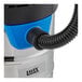 A close up of a Lavex wet/dry vacuum with a blue hose.