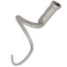 A metal dough hook for an Avantco 20 quart mixer.