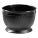 a black bowl with a white background