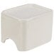 A white rectangular Hall China sugar packet holder with a lid.