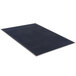 A navy blue rectangular rug with a black border.