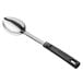 a spoon with a black handle