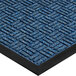 A navy blue Lavex parquet entrance mat with a black border.