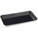 A black rectangular Solia Kanpoee sugarcane plate with black PLA lamination.