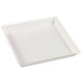 A Solia white square plate with a white background.
