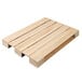 A Solia wood tray pallet holding four wood trays.