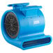 A blue Lavex air mover with a black fan blade.