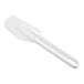 A white 10-inch spatula with a flat, flexible blade and a hole in the handle for hanging.