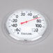 A Taylor 5630 wall thermometer with a red hand and the word "Taylor" on it.