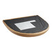 A Lancaster Table & Seating black wood chair with a light brown cushion on it.