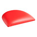 A red vinyl seat cushion for a Lancaster Table & Seating black wood ladder back bar stool.