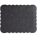 A black rectangular Enjay cake board with a scalloped edge.