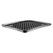 A black polyethylene tray with a grid pattern.