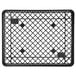 A black polyethylene bakery bread tray with a mesh bottom and black lines.