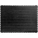 A black rectangular Enjay cake pad with scalloped edges.