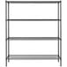 A black Steelton wire shelving unit with four shelves.