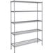 A Steelton chrome wire shelving unit with four shelves.