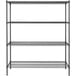 A Steelton black metal wire shelving unit with four shelves.