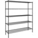 a black metal shelving unit