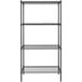 A Steelton black wire shelving unit with four shelves.