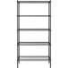 A Steelton black wire shelving unit with five shelves.