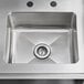 A Regency stainless steel bussing and waitress station with a sink bowl and pan holder.