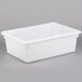 A white Cambro poly food storage box with a lid.