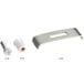 A silver rectangular stainless steel Waterloo undermount sink with four compartments.