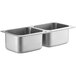 A Regency stainless steel drop-in sink with two compartments.