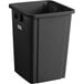 A black Lavex square plastic trash can.