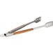 Outset stainless steel tongs with acacia wood handles.