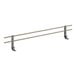 A white metal Cambro shelf rail with two metal rods.
