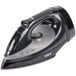 A black and silver Conair cord-keeper steam iron.