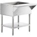 A ServIt stainless steel ice-cooled cold food table with undershelf.