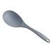 A Tablecraft solid gray flexible silicone spoon with a handle.