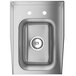 A stainless steel Waterloo drop-in sink with faucet and side splashes.