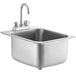A Regency stainless steel drop-in sink with a gooseneck faucet over it.