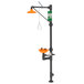 A Guardian Equipment PVC safety station with black and orange eyewash and water fountain handles.