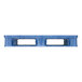 A blue polyethylene Orbis Rackable Pallet with two holes.