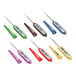 A set of six AvaTek waterproof digital pocket probe thermometers in various colors, each with a protective sheath.