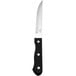A Delco Longhorn stainless steel steak knife with a black nylon handle.