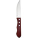 A Delco Nevada stainless steel steak knife with a wood handle.