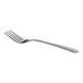 A close-up of a Delco Heavy Dominion stainless steel dinner fork with a silver handle.