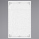 A white rectangular menu paper with a decorative black border.