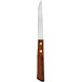 A Delco Econoline stainless steel steak knife with a wooden handle.