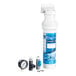 A white C Pure water filtration system with blue and black accents and a pressure gauge.