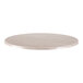 A round 36-inch white ash laminate table top suitable for outdoor or indoor use.